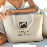 Premium Τσάντα Αγοράς & Παραλίας με Φερμουάρ, DIY