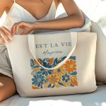 Premium Τσάντα Παραλίας με Φερμουάρ, Δώρο για Γυναίκα