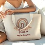 Πάνινη Tote Bag με Φερμουάρ, Ιδανικό Δώρο για Δασκάλες