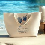 Πάνινη Τσάντα Παραλίας με Φερμουάρ, Ιδανικό Δώρο για Γυναίκα