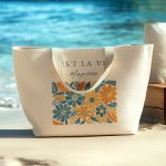 Premium Τσάντα Παραλίας με Φερμουάρ, Δώρο για Γυναίκα