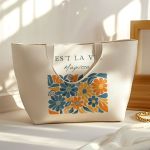 Premium Τσάντα Παραλίας με Φερμουάρ, Δώρο για Γυναίκα