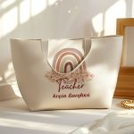 Πάνινη Tote Bag με Φερμουάρ, Ιδανικό Δώρο για Δασκάλες