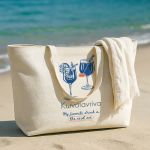 Πάνινη Τσάντα Παραλίας με Φερμουάρ, Ιδανικό Δώρο για Γυναίκα