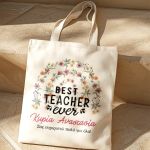 Tote Bag Ώμου με Προσωποποίηση, Δώρο για Δασκάλες
