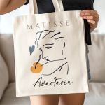 Βαμβακερή Τσάντα Ώμου με Προσωποποίηση, Γυναικείο Δώρο