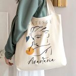 Βαμβακερή Τσάντα Ώμου με Προσωποποίηση, Γυναικείο Δώρο