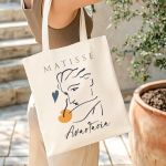 Βαμβακερή Τσάντα Ώμου με Προσωποποίηση, Γυναικείο Δώρο