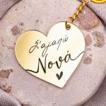 Σετ 2 Δώρα για Νονά, Κασπώ με Σχέδιο Μπλε Φλοράλ & Μπρελόκ
