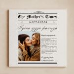 Πίνακας σε Καμβά σε Στυλ Εφημερίδα, Δώρο για τη Μητέρα