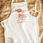 Βαπτιστική Ποδιά με Cute Bunny, Εξατομικευμένη για την Νονά