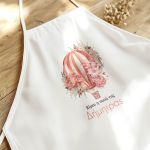Ποδιά Βάπτισης με Blooming Balloon, Εξατομικευμένη για τη Νονά