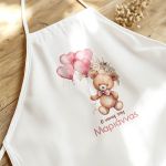 Ποδιά Βάπτισης με Heart Balloons, Προσωποποιημένη για Νονό