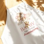 Εξατομικευμένη Βαπτιστική Ποδιά με Teddy & Balloons για τη Νονά