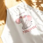 Ποδιά Βάπτισης με Cute Elephant, Εξατομικευμένη για τη Νονά