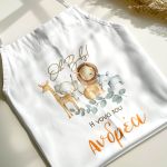 Ποδιά Βάπτισης με Jungle Animals, Προσωποποιημένο για Νονά