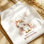 Εξατομικευμένη Ποδιά Βάπτισης με Cute Unicorn για Νονά