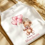 Ποδιά Βάπτισης με Heart Balloons, Προσωποποιημένη για Νονό