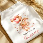 Βαπτιστική Ποδιά με Cute Bunny, Εξατομικευμένη για την Νονά