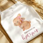 Εξατομικευμένη Ποδιά Βάπτισης με Σχέδιο Bunny για Νονά