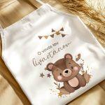 Βαφτιστική Ποδιά με Baby Bear, Προσωποποιημένη για Νονά