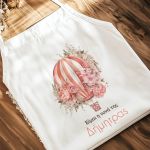 Ποδιά Βάπτισης με Blooming Balloon, Εξατομικευμένη για τη Νονά