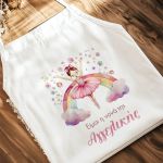 Ποδιά Βάπτισης με Ροζ Ballerina, Προσωποποιημένη για Νονά