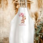 Ποδιά Βάπτισης με Heart Balloons, Προσωποποιημένη για Νονό