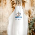 Ποδιά Βάφτισης με Καράβι, Προσωποποιημένη με Όνομα για Νονό