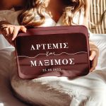 Κουτί Ευχών Γάμου Premium σε Σχήμα Ορθογώνιο με Ονόματα