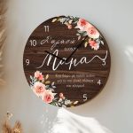 Ξύλινο Ρολόι Τοίχου με Ημερομηνία και Αφιέρωση, Δώρο για Μητέρα