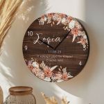Ξύλινο Ρολόι Τοίχου με Όνομα και Ημερομηνία, Δώρο για τη Μαμά