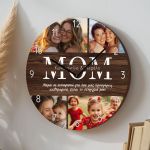 Μεγάλο Ξύλινο Ρολόι Τοίχου με Φωτογραφίες, Δώρο για τη Μαμά
