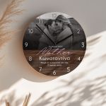 Μεγάλο Ξύλινο Ρολόι Τοίχου με Φωτογραφία, Δώρο για τη Μαμά