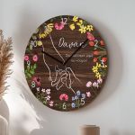 Ξύλινο Ρολόι Τοίχου με Αφιέρωση και Όνομα, Δώρο για τη Μαμά