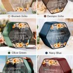 Κουτί Ευχών Γάμου σε Ξύλινο Εξάγωνο Σχήμα με Ονόματα