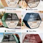 Κουτί Γάμου Ευχών, Εξατομικευμένο σε Εξάγωνο Ξύλινο Σχέδιο