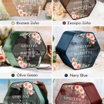 Γαμήλιο Κουτί Ευχών Ξύλινο Προσωποποιημένο σε Εξάγωνο Σχήμα