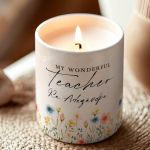 Κερί Χειροποίητο με Άρωμα Vanilla Cream, Δώρο για Δασκάλες