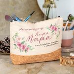 Εκρού Τσαντάκι με Φελλό και Αφιέρωση, Ιδανικό Δώρο για Δασκάλες