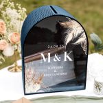 Κουτί Γάμου για Ευχές Καμάρα με Μονογράμματα και Ημερομηνία