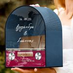 Γαμήλιο Κουτί Ευχών σε Σχήμα Καμάρα με Ονόματα
