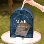 Κουτί Ευχών Γάμου Καμάρα με Μονογράμματα και Ημερομηνία