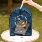 Κουτί Ευχών από Ξύλο για Γάμο με Μονογράμματα