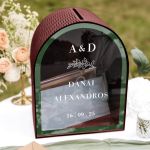 Κουτί Ευχών Γάμου Καμάρα με Μονογράμματα και Ημερομηνία