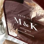 Κουτί Γάμου για Ευχές Καμάρα με Μονογράμματα και Ημερομηνία