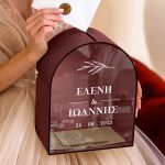 Γαμήλιο Κουτί Ευχών με Σχήμα Καμάρα και Ονόματα