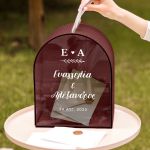 Κουτί Ευχών Γάμου Ξύλινο σε Σχήμα Καμάρα με Ονόματα