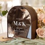 Κουτί Γάμου για Ευχές Καμάρα με Μονογράμματα και Ημερομηνία