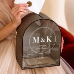 Κουτί Ευχών Γάμου Καμάρα με Μονογράμματα και Ημερομηνία